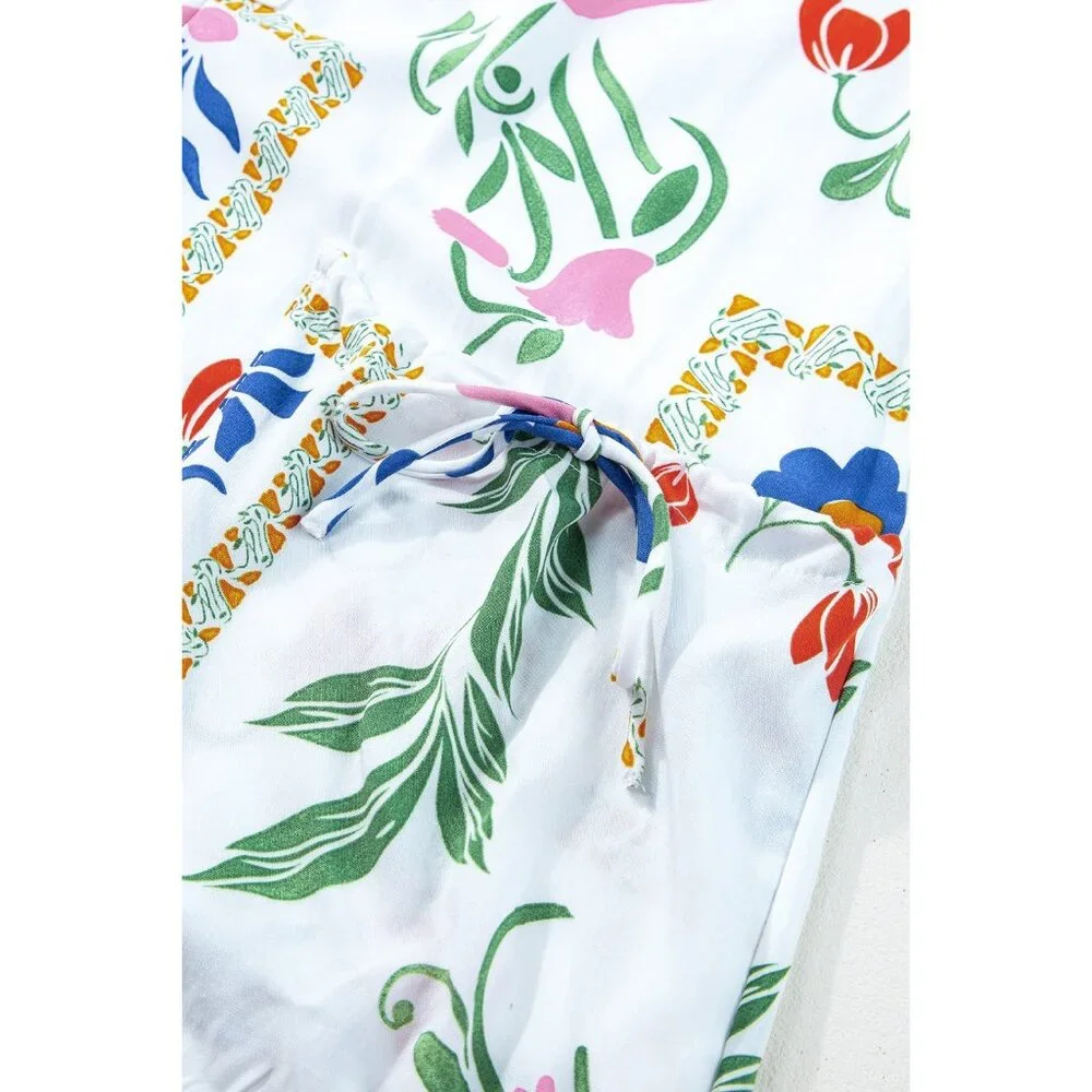 Pocketed Printed Half Sleeve Romper - Picture 9 of 11